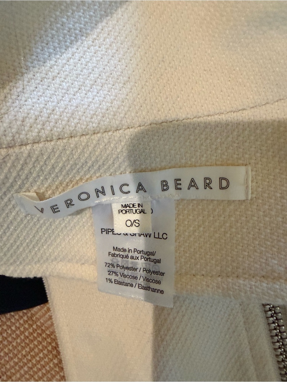 Veronica Beard Cream Dickey Zip Vest Insert - Picture 3 of 3